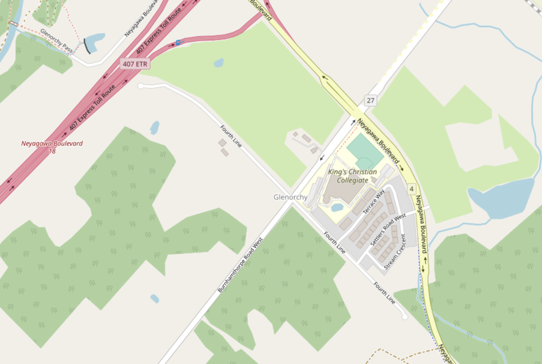 Barn on Burnhamthorpe Rd W and Fourth Line | Openstreetmap